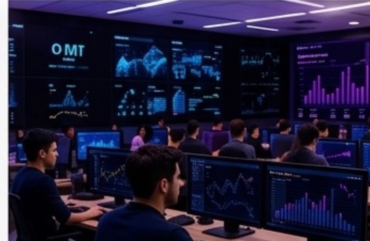 Students working with advanced financial analytics dashboards