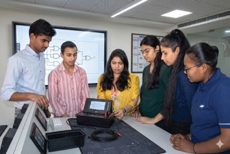 Students presenting a technology project